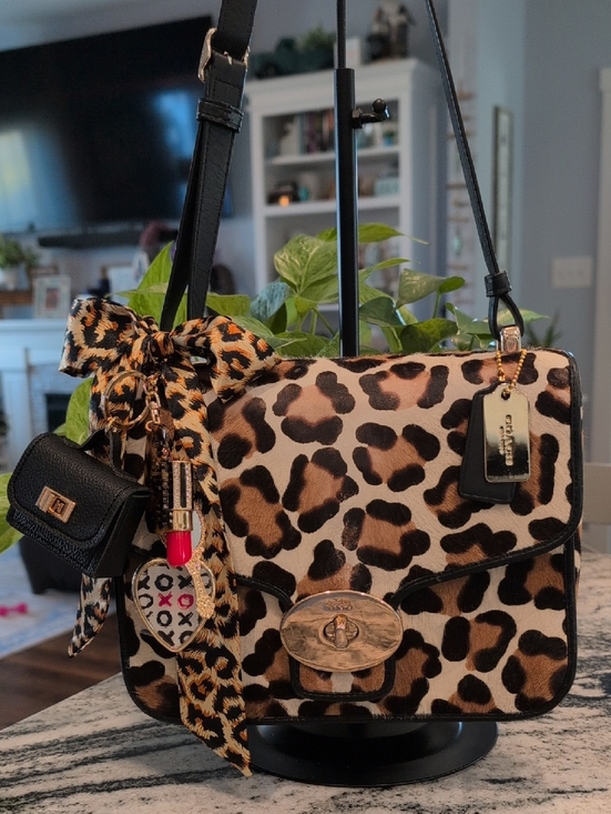 Coach Handbags - Coach Page Calf Hair Ocelot Print Crossbody Shoulder Bag